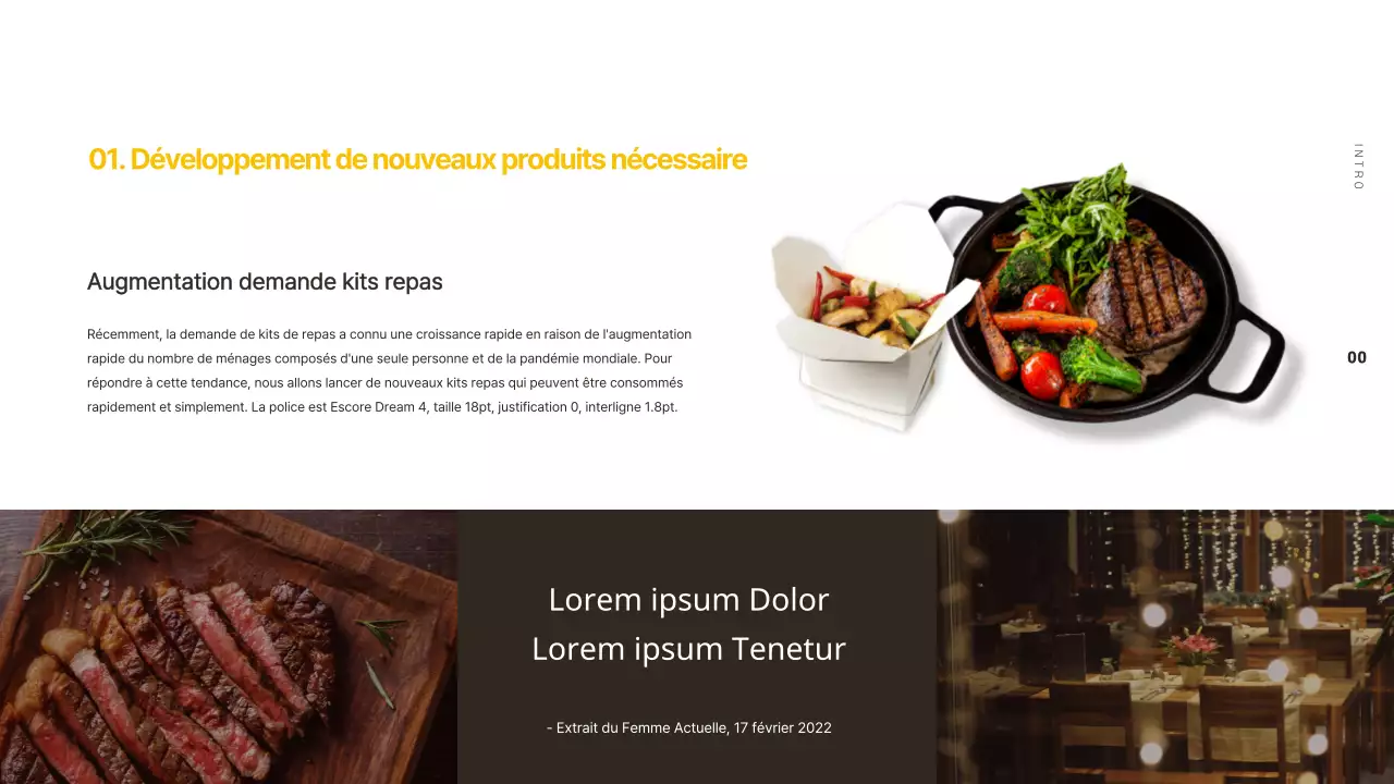 Présentation d'une proposition visant à promouvoir un nouveau produit jaune et brun