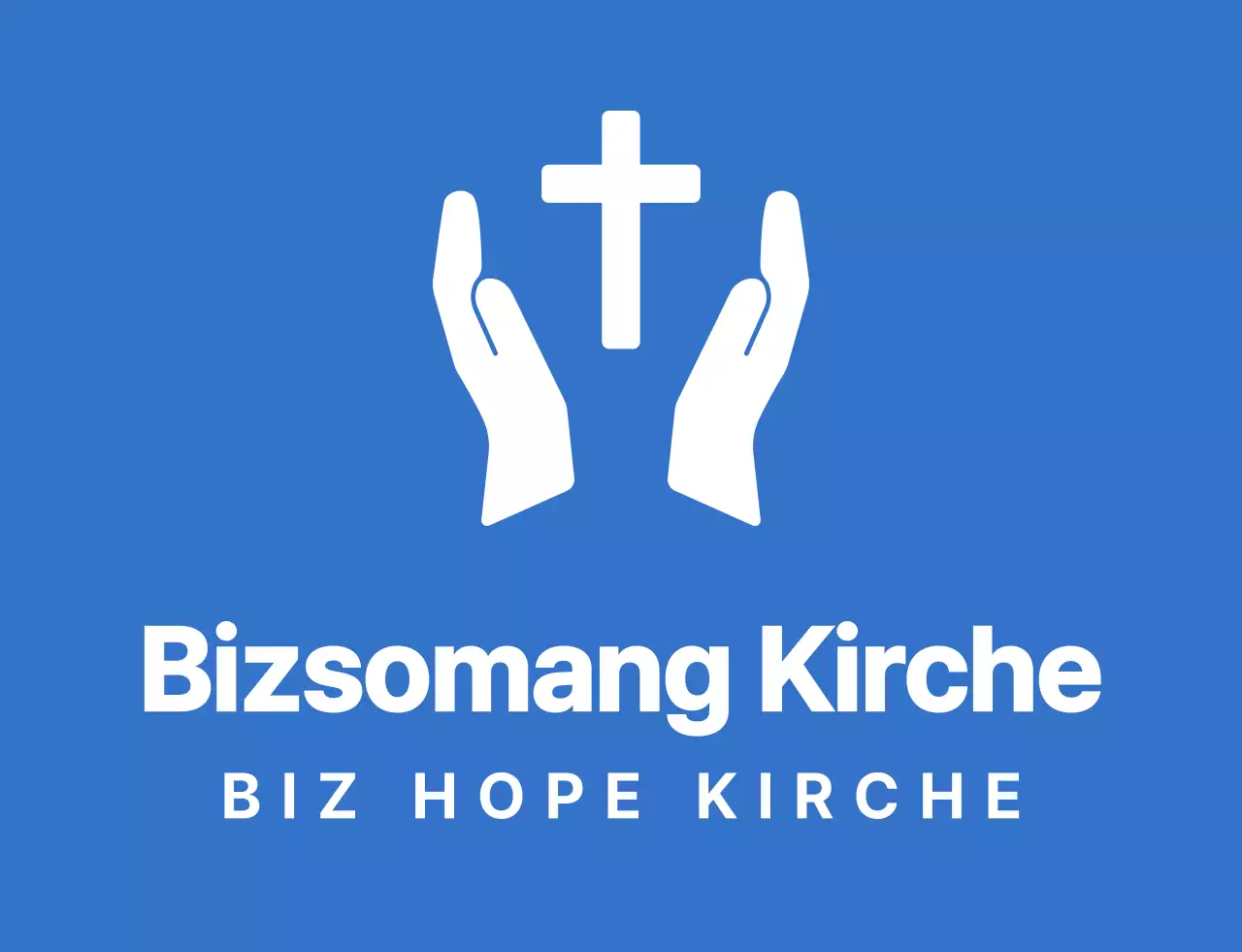 Einfache, saubere Symbol Logo Stil Kirche Winter Retreat Team T-Shirt in blau und weiß