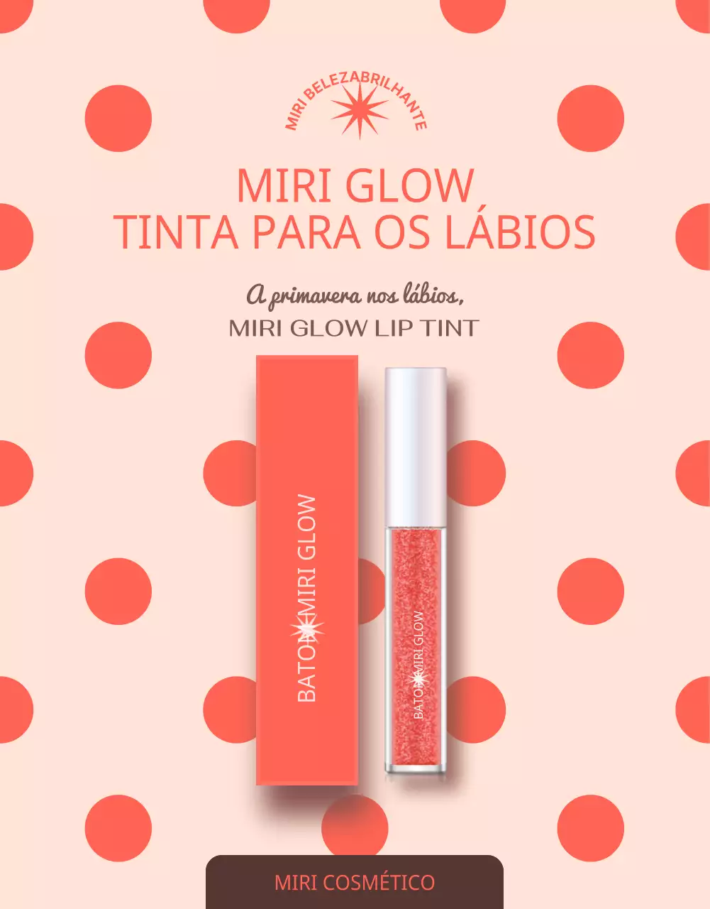 Promover um batom limpo em tons de laranja e bege