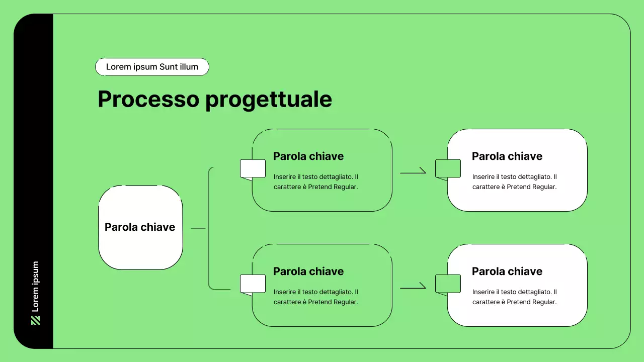 Illustrazione aziendale con linee semplici in verde