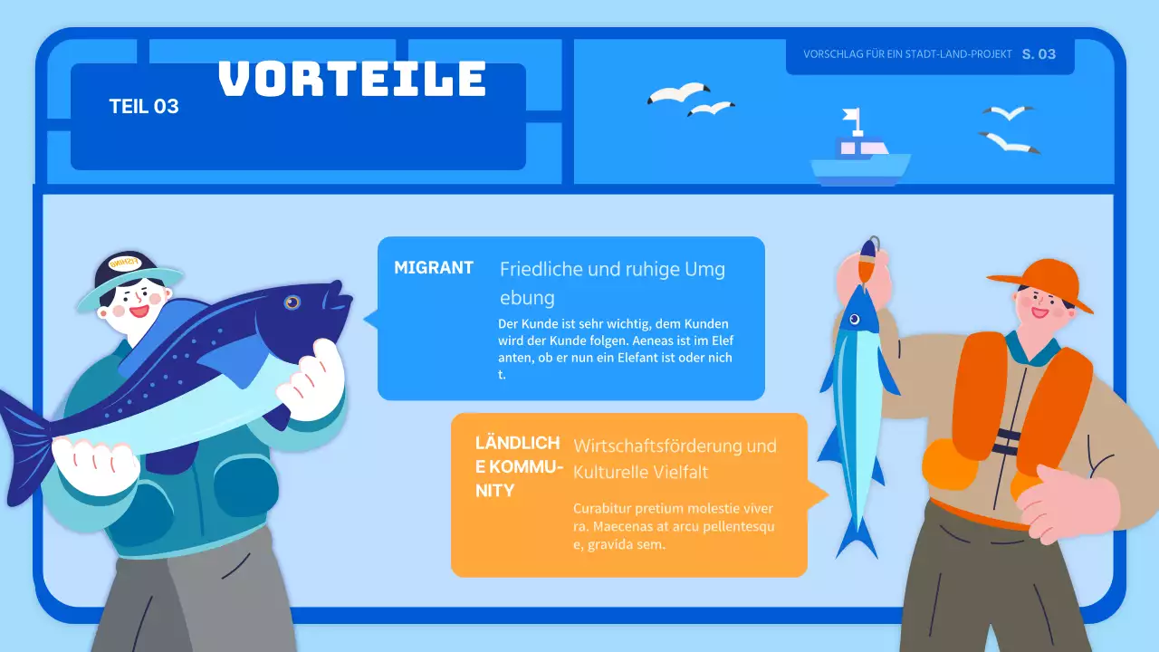 Hellblaue niedliche Spielzeug-Stil Bauerndorf Geschäftsvorschlag