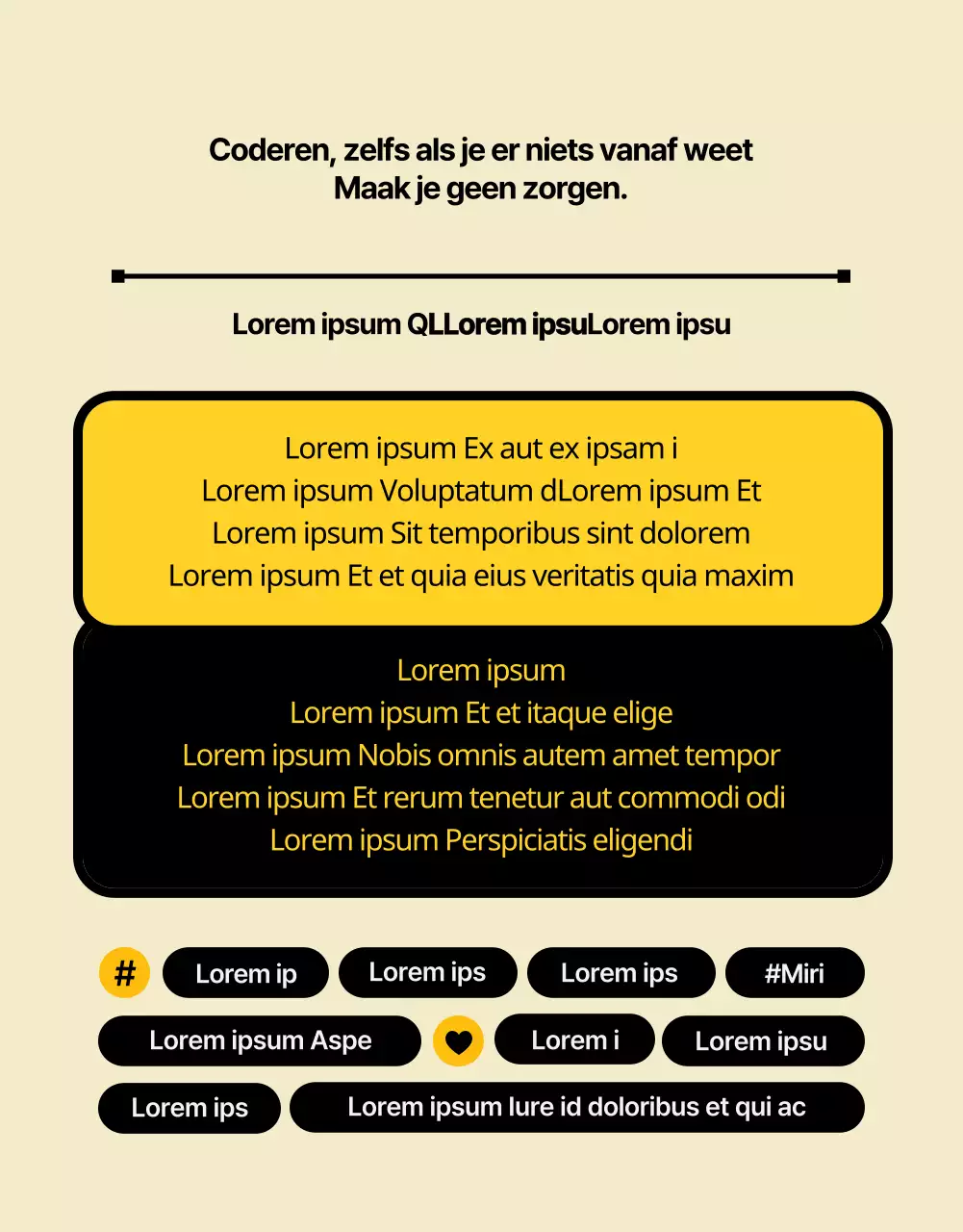 Schattig en leuk coderingsonderwijs in zwart en geel (meer)