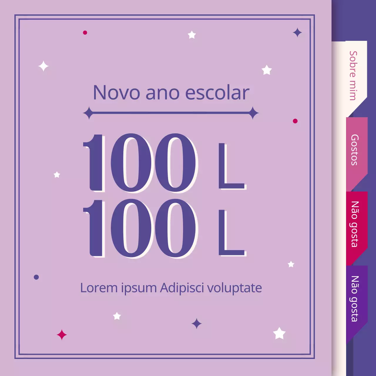 Papel branco com fundo de brochura roxo