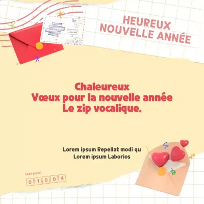 Une collection de vœux mignons pour le Nouvel An dans un concept de collage de lettres