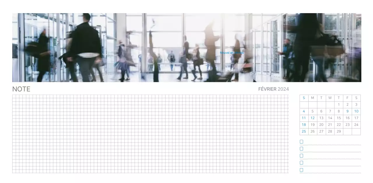 Calendrier de bureau blanc et simple