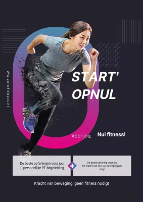 Promoot je sportschool met een donkere foto van een hardlopende vrouw