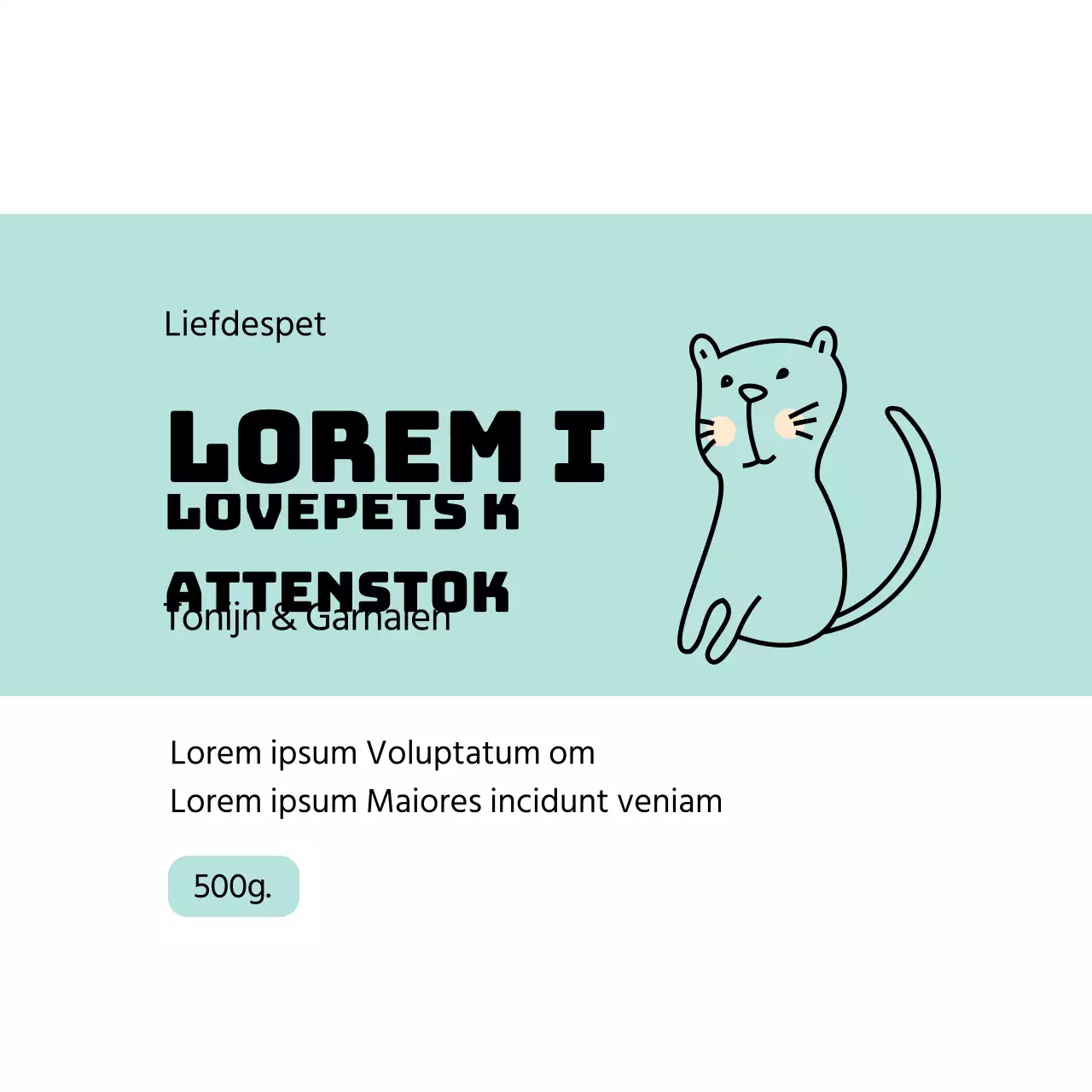 lichtblauwe illustratie pictogram netjes huisdier label