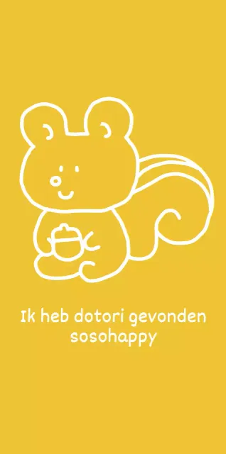 Gepersonaliseerde merchandise met een schattige gele en witte eekhoorn lijnillustratie