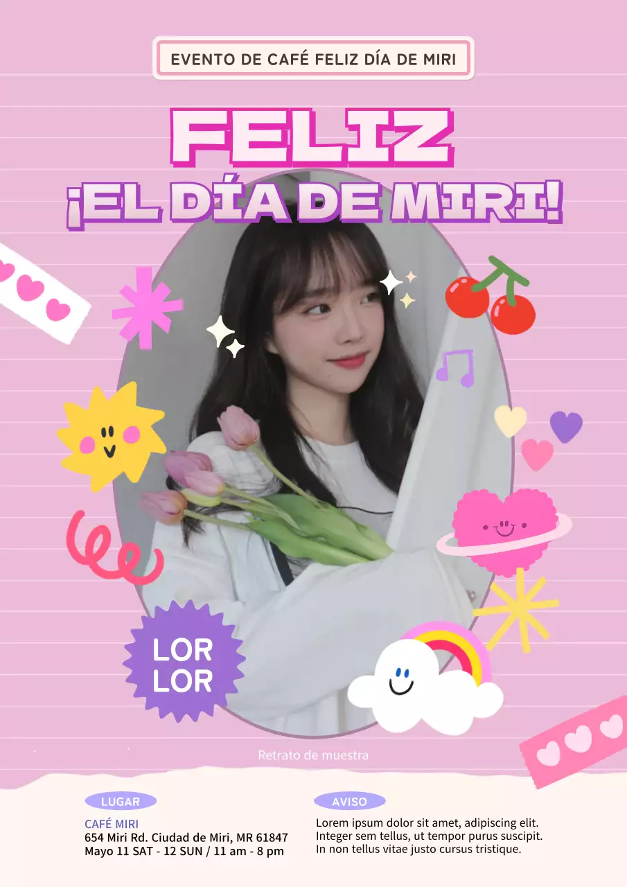 Bonito evento de adhesivos malva