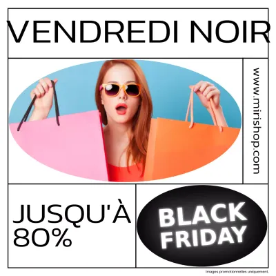 Black Friday avec le concept Line Frame en noir et blanc