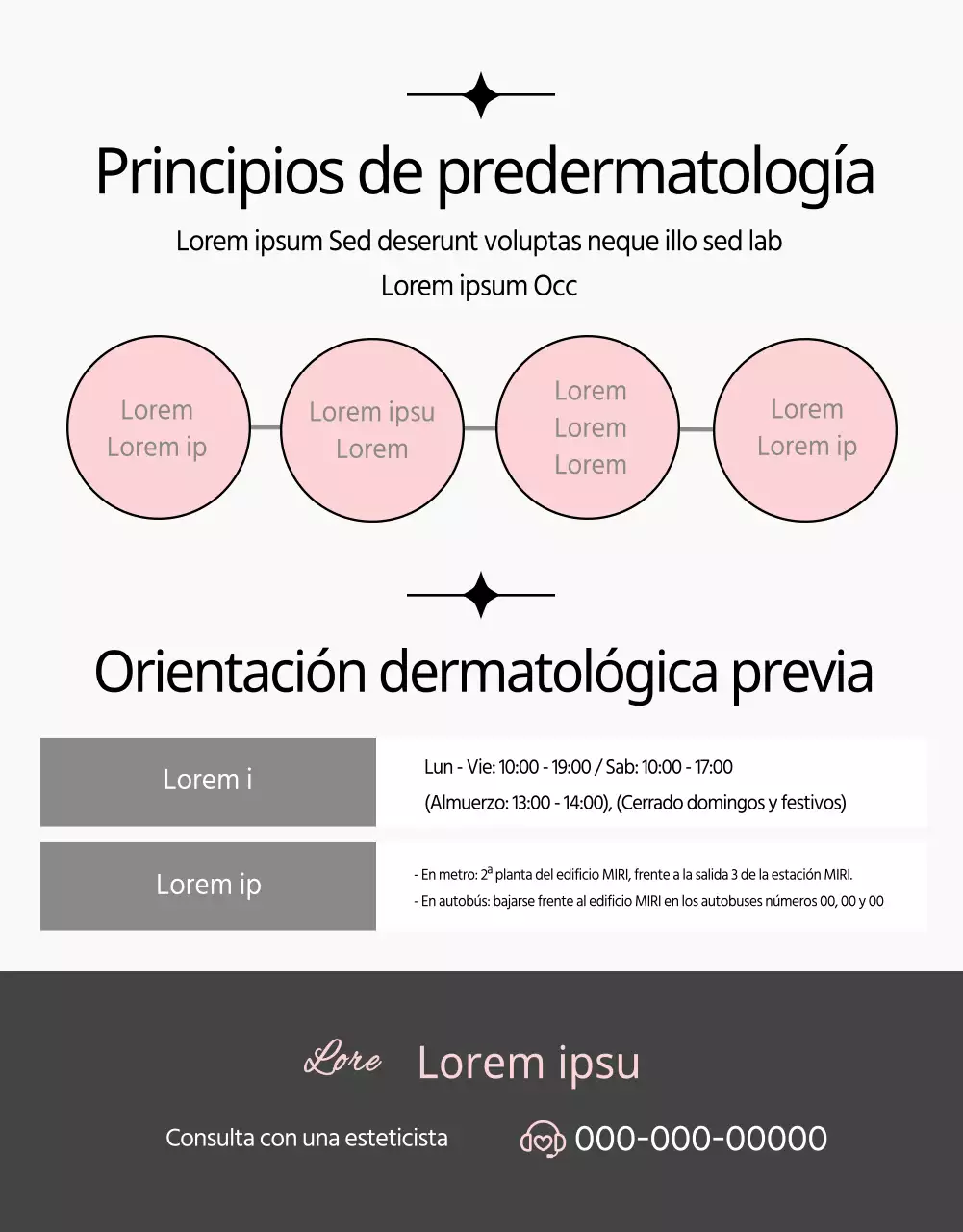 Promueva los tratamientos dermatológicos con láser en rosa y negro