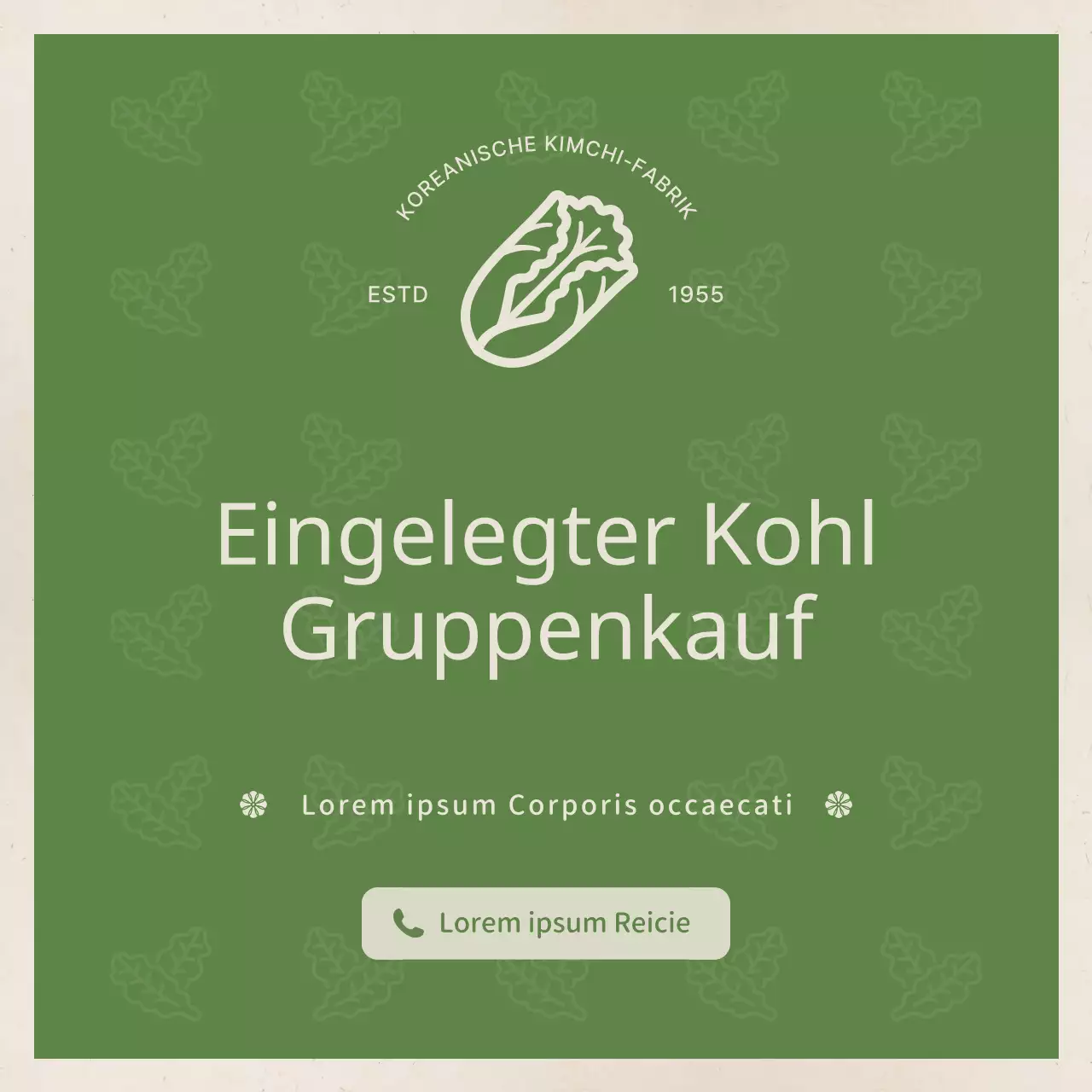 Einfacher Sauerkraut in Hellgrün und Beige ist ein gemeinsamer Einkaufsführer