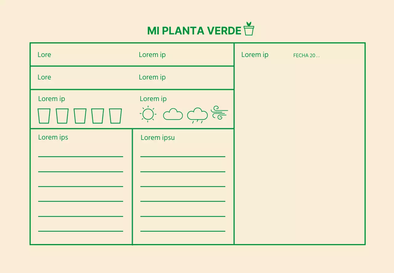 Icono verde Historia sencilla