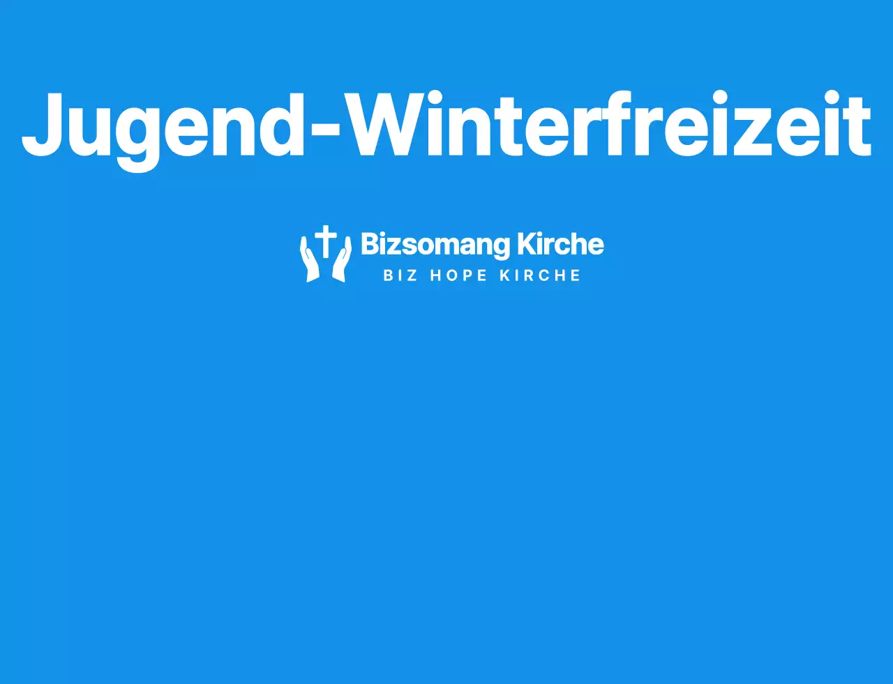 Einfache, saubere Symbol Logo Stil Kirche Winter Retreat Team T-Shirt in blau und weiß