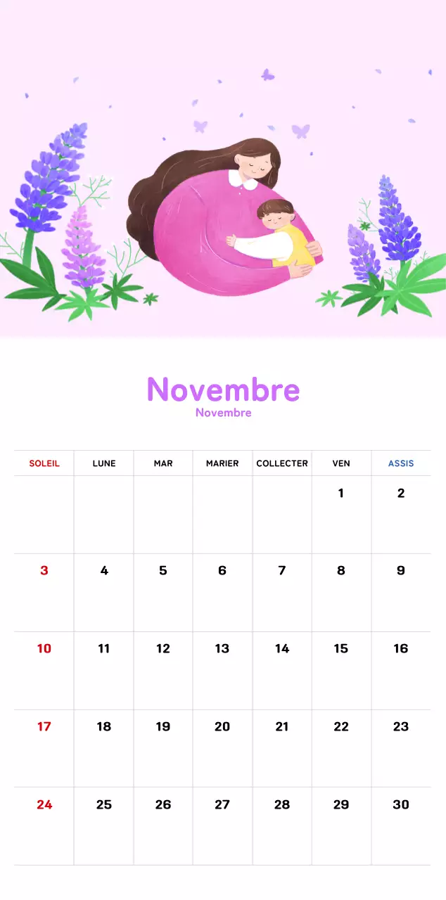 Un calendrier du Nouvel An chaleureux et illustré