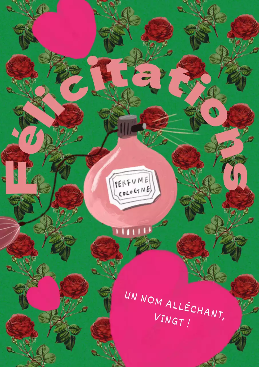 Promouvoir le jour du passage à l'âge adulte avec un motif de roses vertes et rouges