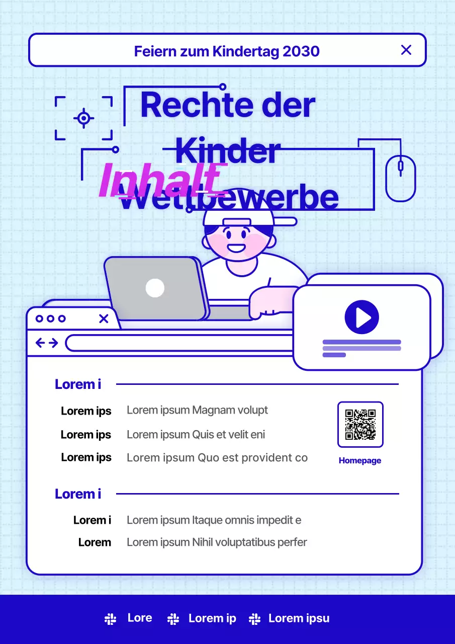 Niedliche Illustrationen im Blue Child Rights Media Content Wettbewerb