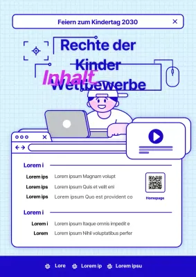 Niedliche Illustrationen im Blue Child Rights Media Content Wettbewerb