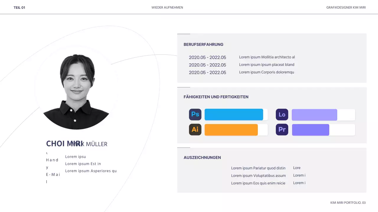 White Navy Neat Portfolio Präsentation für Designer