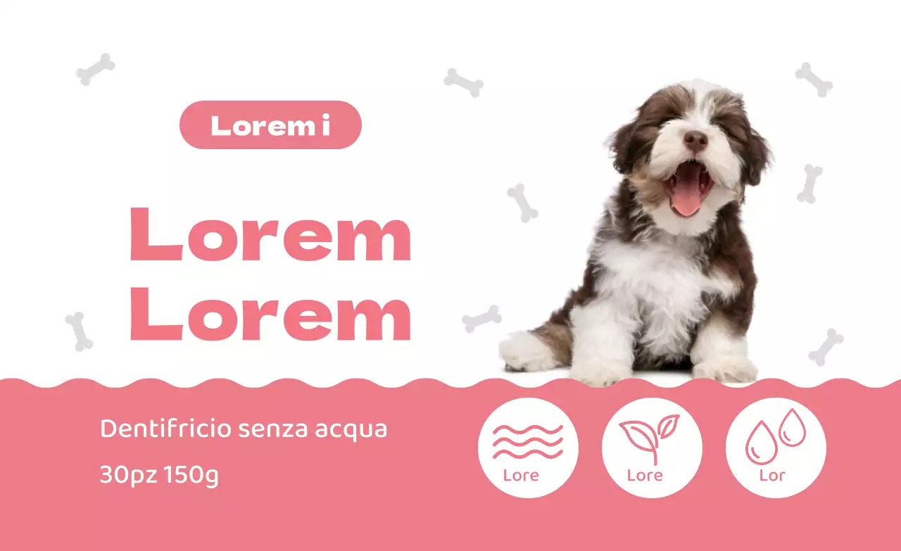 Etichette rosa per dentifricio