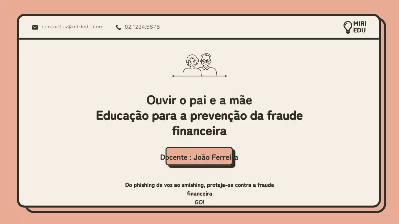  Guia de formação minimalista em bege e laranja sobre prevenção da fraude