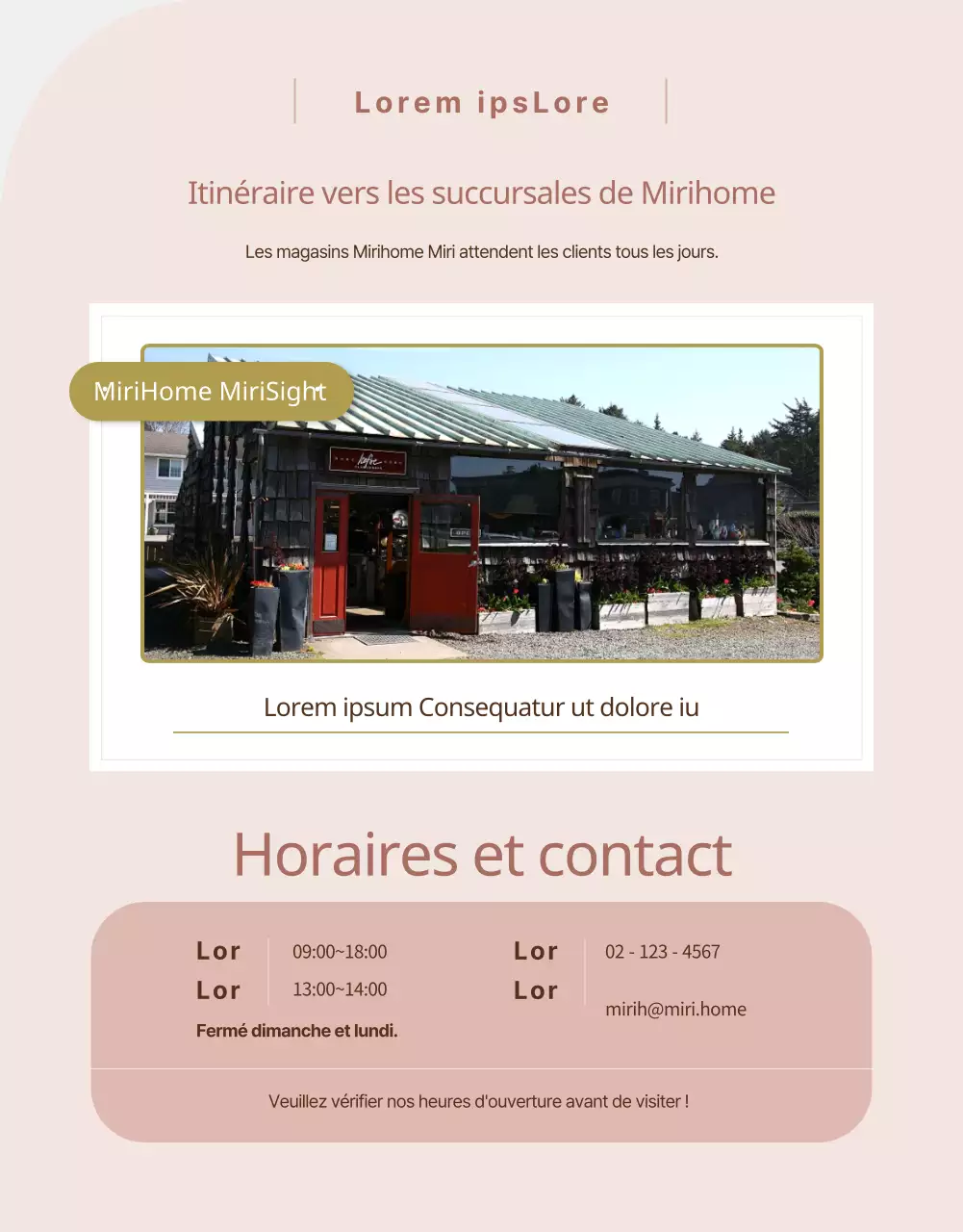 Promouvoir une réparation de meubles luxueux et chaleureux en rose pastel (page de détail)