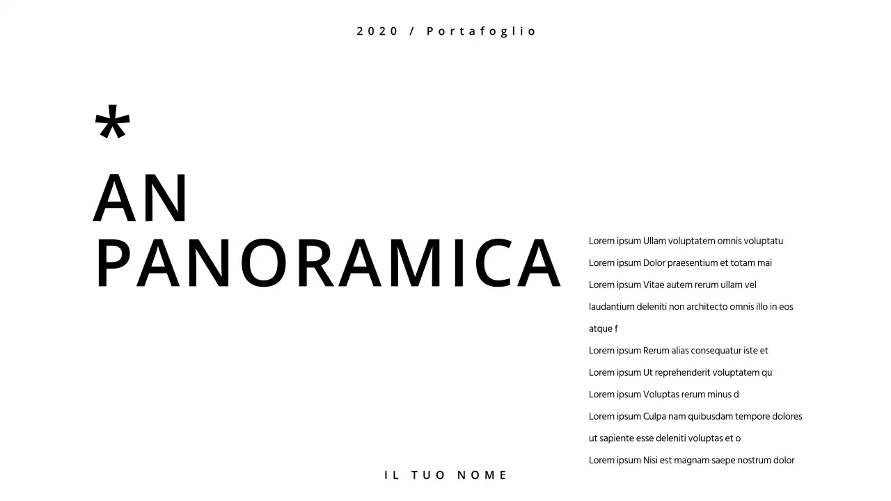 Un portfolio semplice in bianco e nero