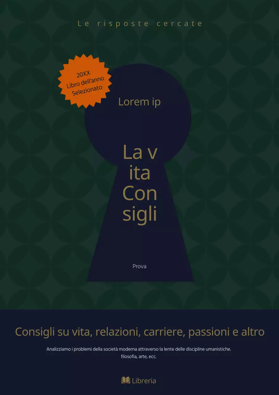 Copertina di libro di scienze umane verde blu navy