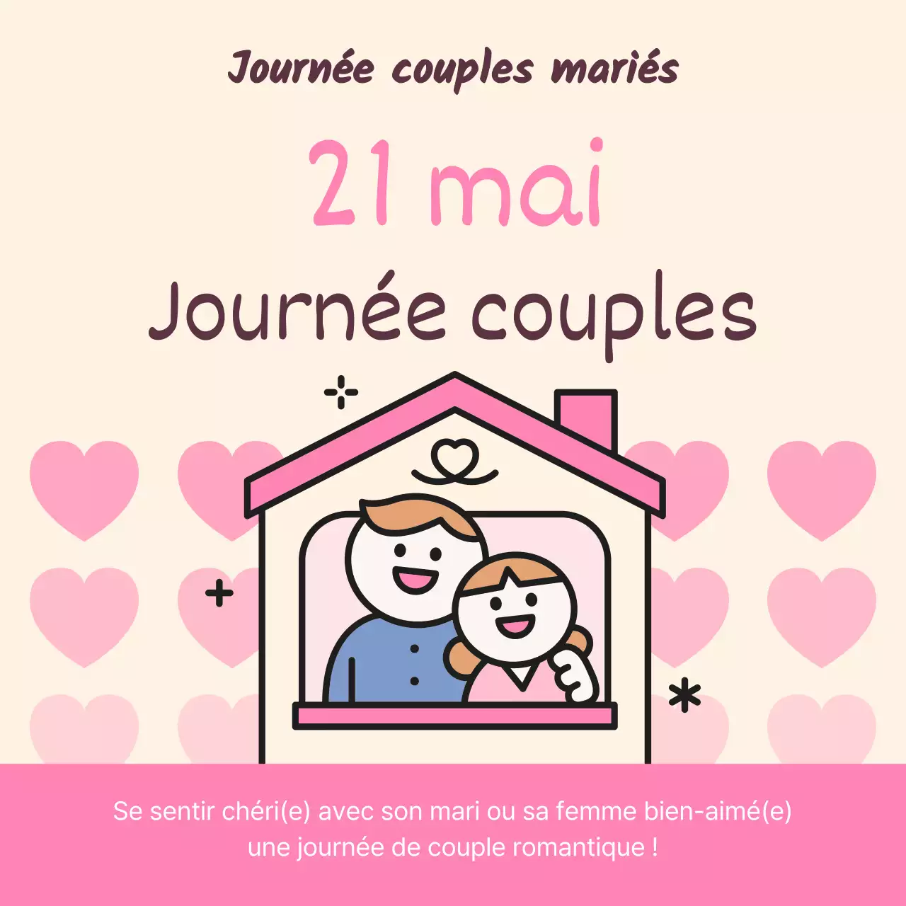 Contenu illustré rose et mignon pour la journée du couple