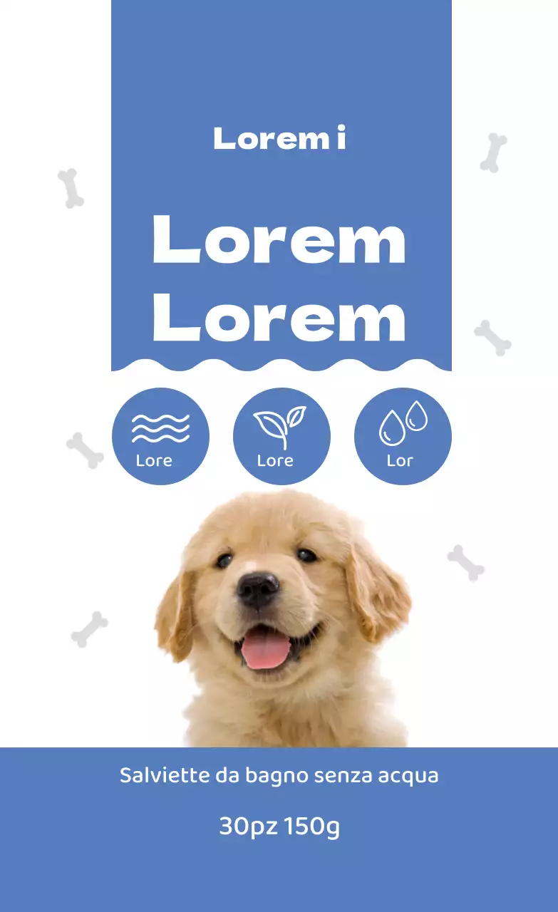 Etichette blu per tessuti da bagno