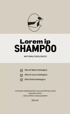 Etichetta beige per animali domestici con logo