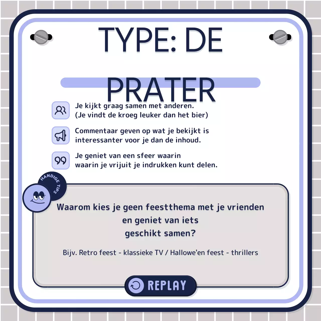 Eenvoudige tekstgestuurde quiztest in roze mauve navy