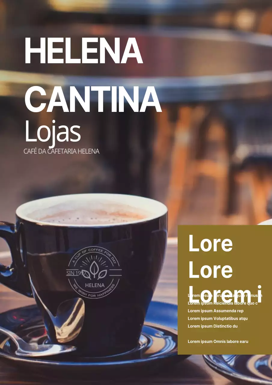 Promover um simples café com uma fotografia de uma chávena de café castanho