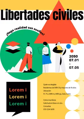 Anuncio de la Universidad Ciudadana en atrevidos colores primarios