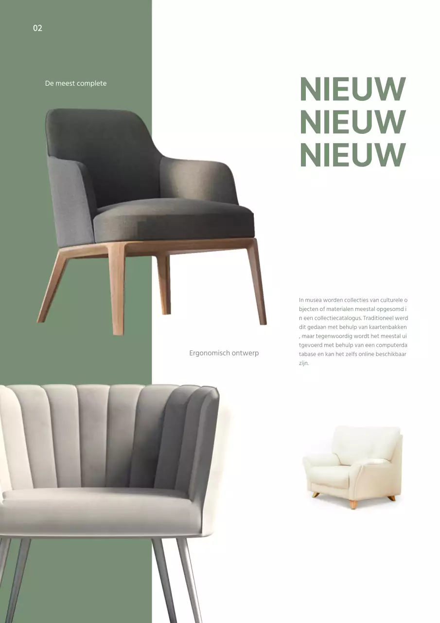 Groen en wit modern meubelmerk