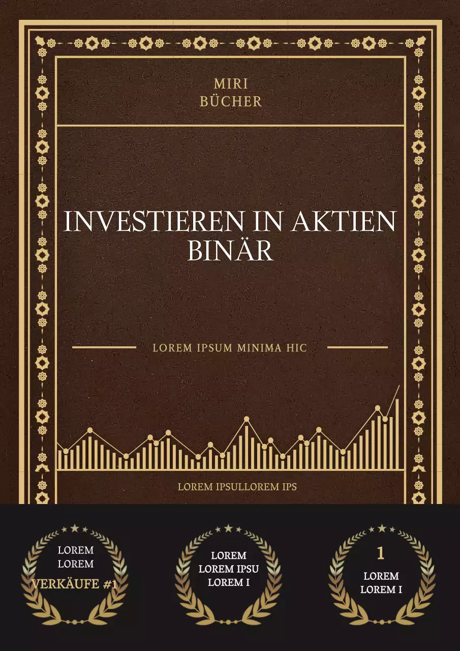 Braunes, stilvolles Buchcover für Aktienanlagen