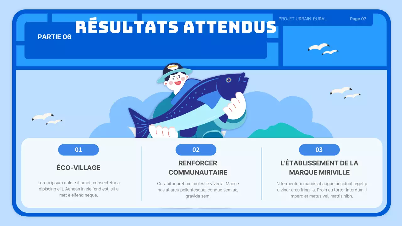 Proposition d'entreprise pour un village agricole de style jouet bleu clair