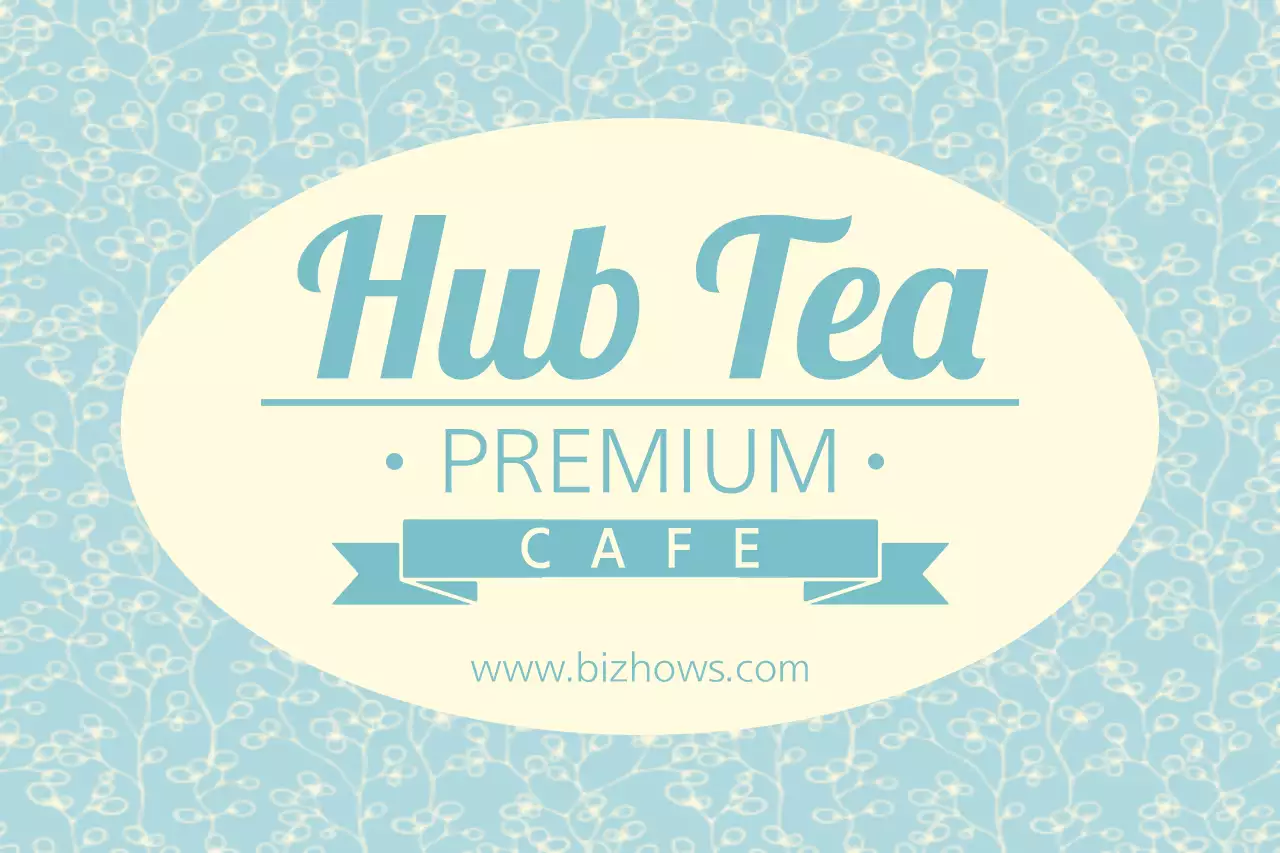 青 シンプル カフェ ロゴ ファンシーバナー