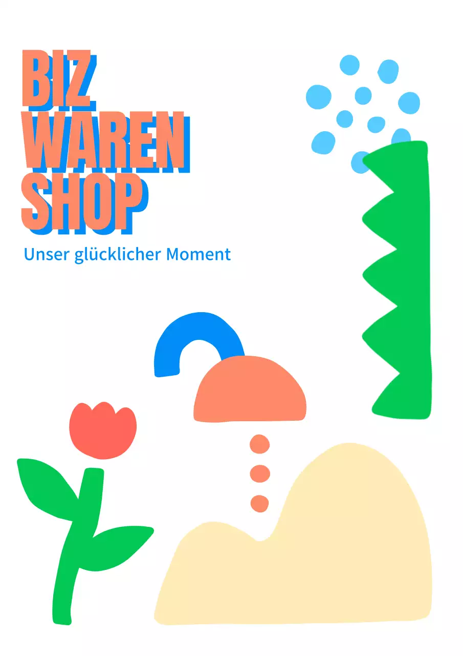 Aufkleber für die Inneneinrichtung eines Warenhauses mit einem niedlichen handgezeichneten Konzept