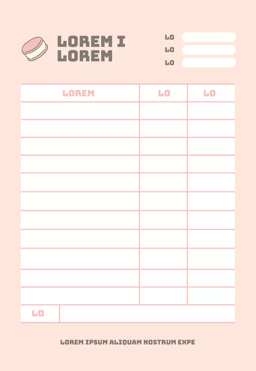 Roze icoon schattig restaurant bestelformulier