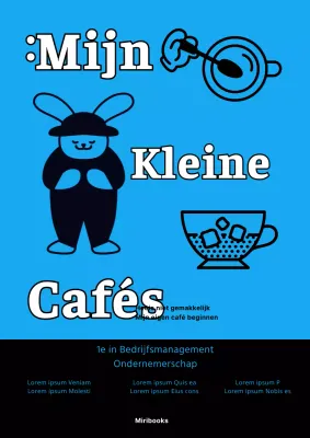 Blauw Schattig Geïllustreerd Café Onafhankelijk Uitgeverij Boekomslag