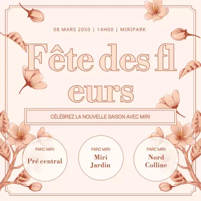 Promouvoir un festival printanier de roses et de bruns