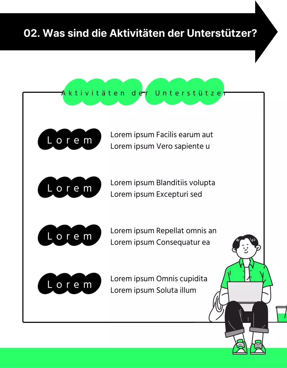 Erläuterung der Anwerbung internationaler Studenten in weißer und schwarzer Schrift