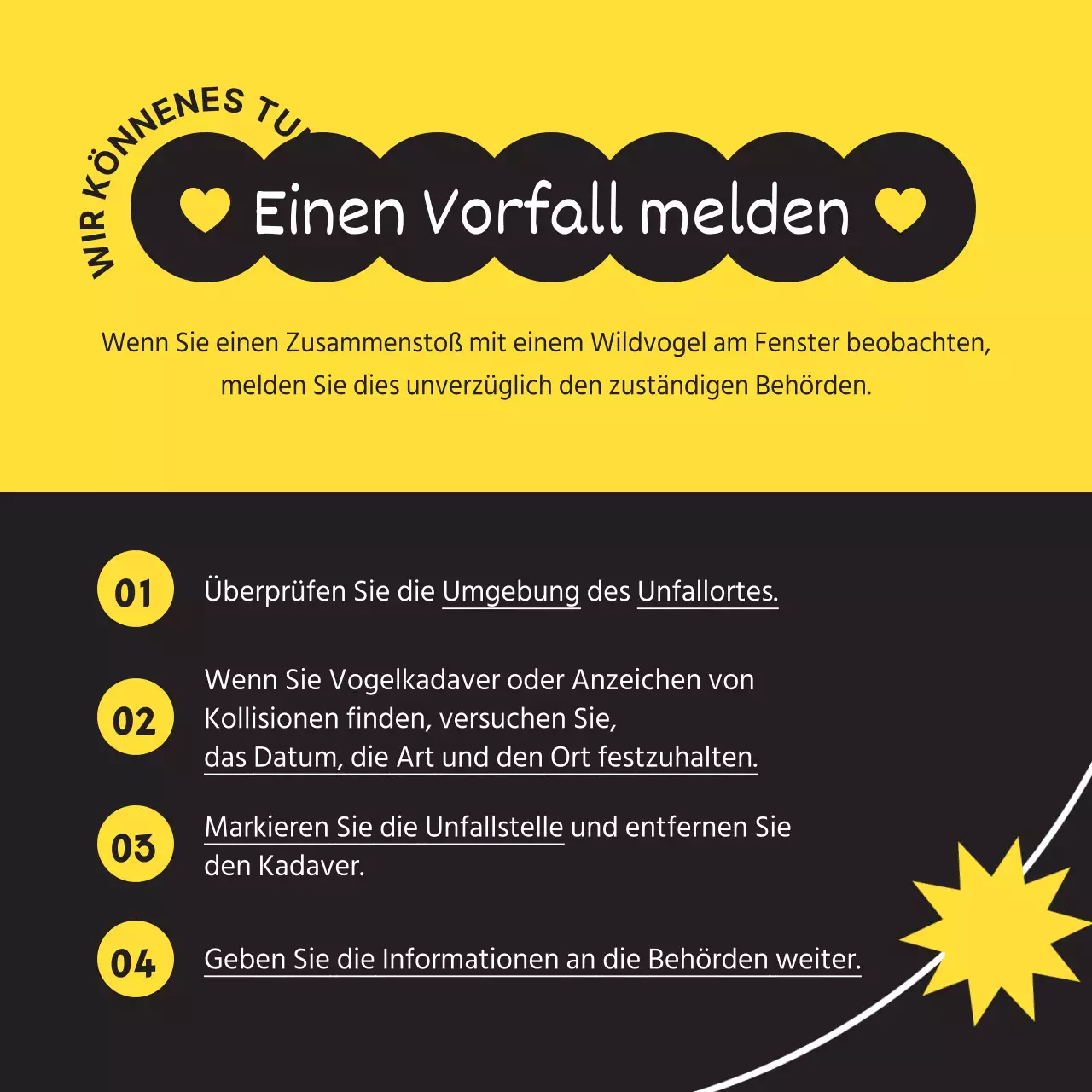 Holen Sie sich einen einfachen Wildvogel in Schwarz und Gelb