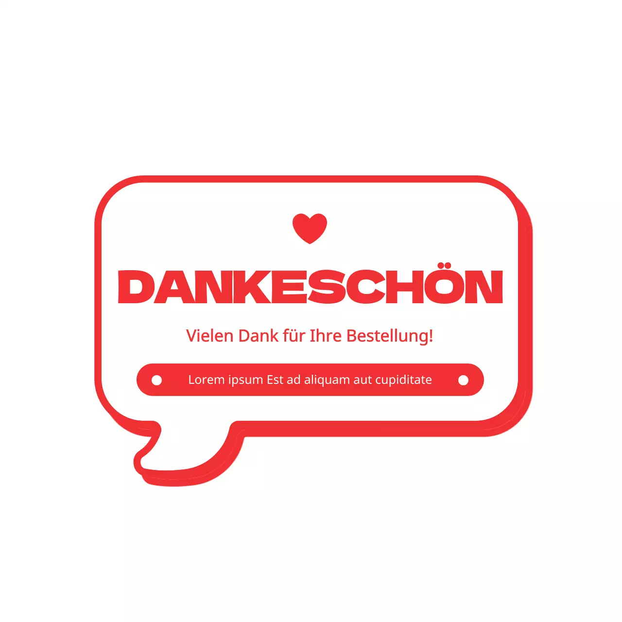 Cute rot und weiß gestylt Sprechblase Konzept Lieferung danken Ihnen