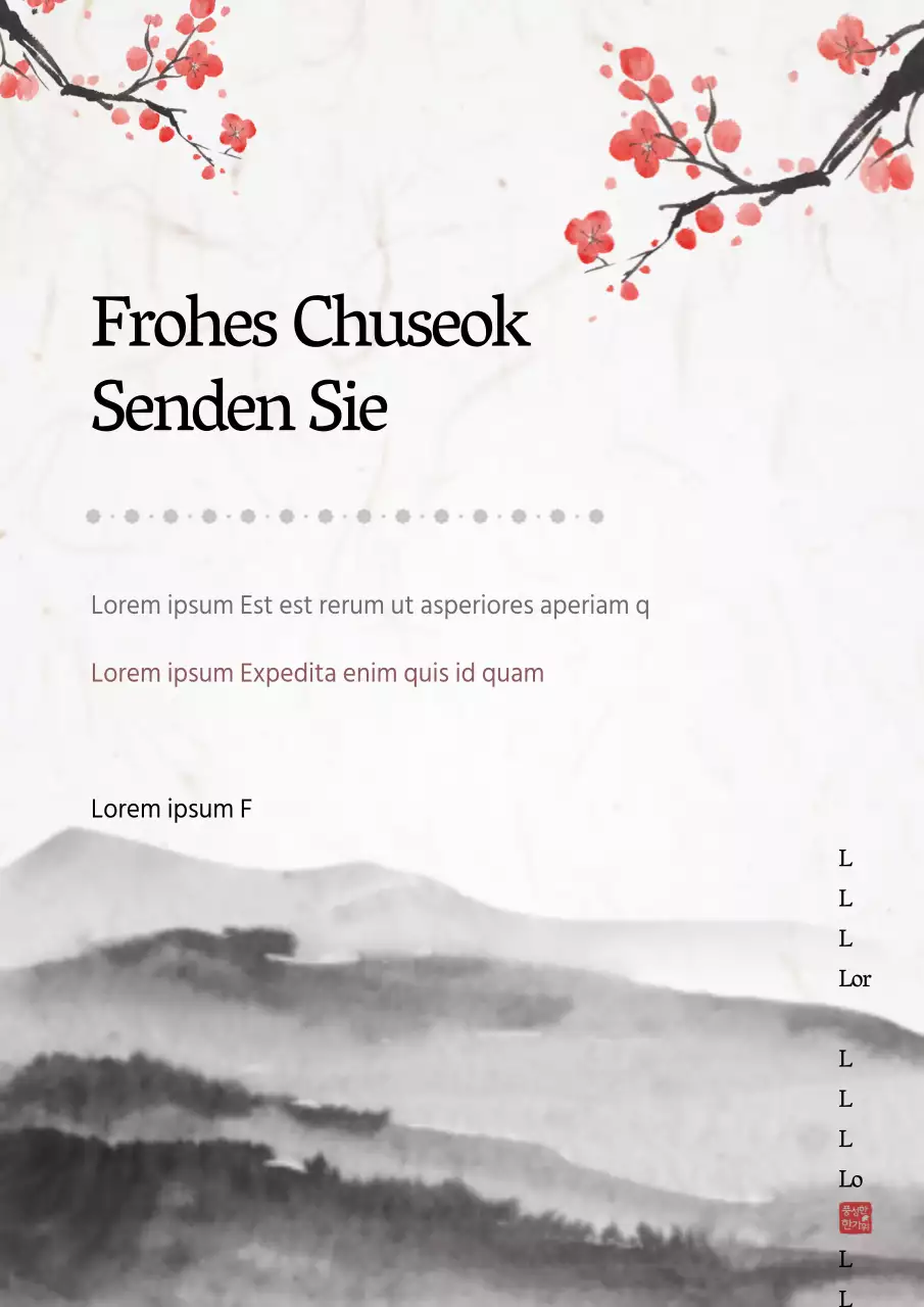 Orientalisiertes einfaches Neujahrsgruß-Design-Poster in Grau