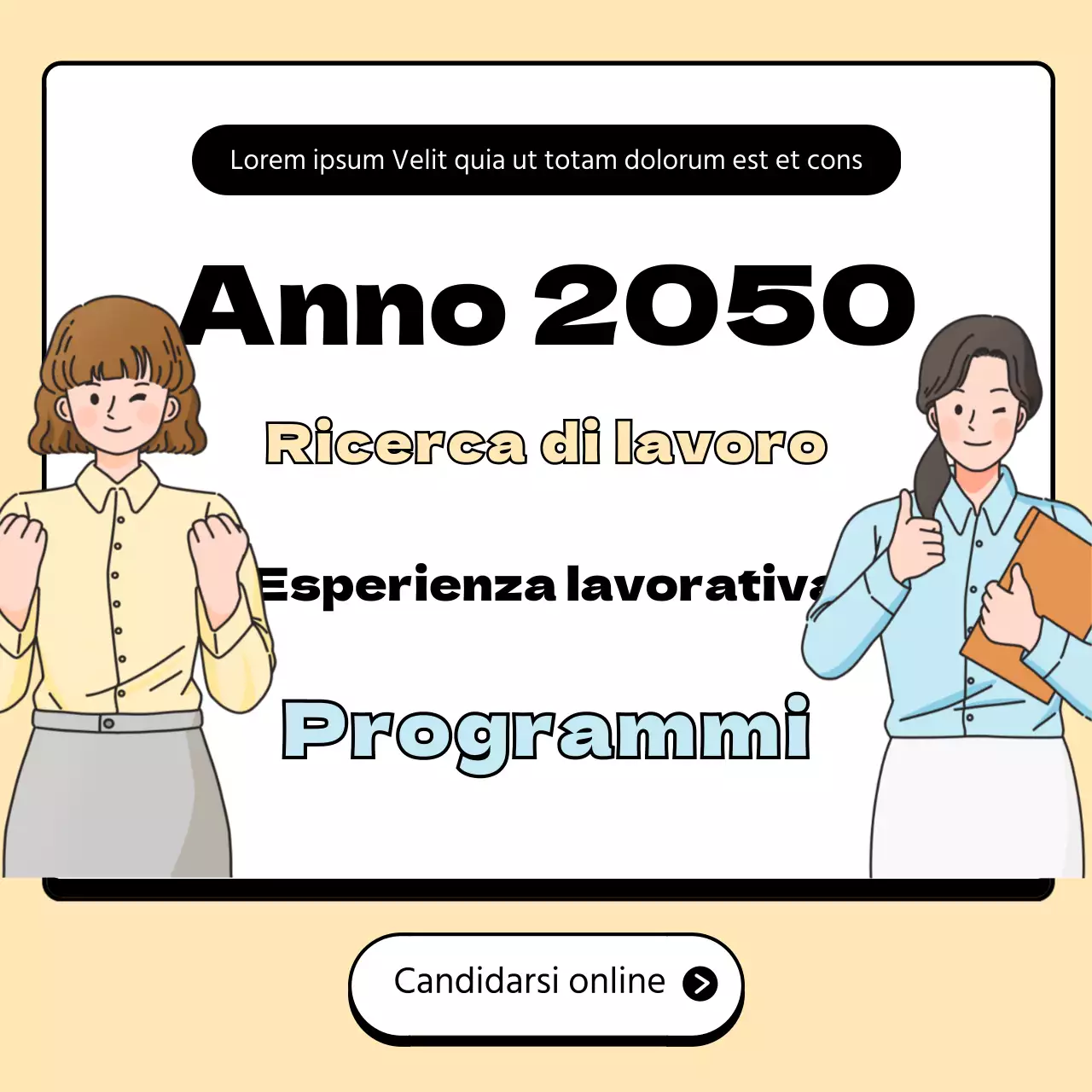 Lettera di presentazione per il reclutamento del programma di esperienza lavorativa in giallo e bianco