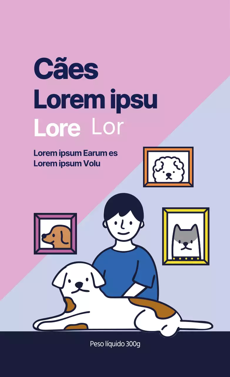 Anúncio de cuidados veterinários para animais de estimação com ilustração cor-de-rosa