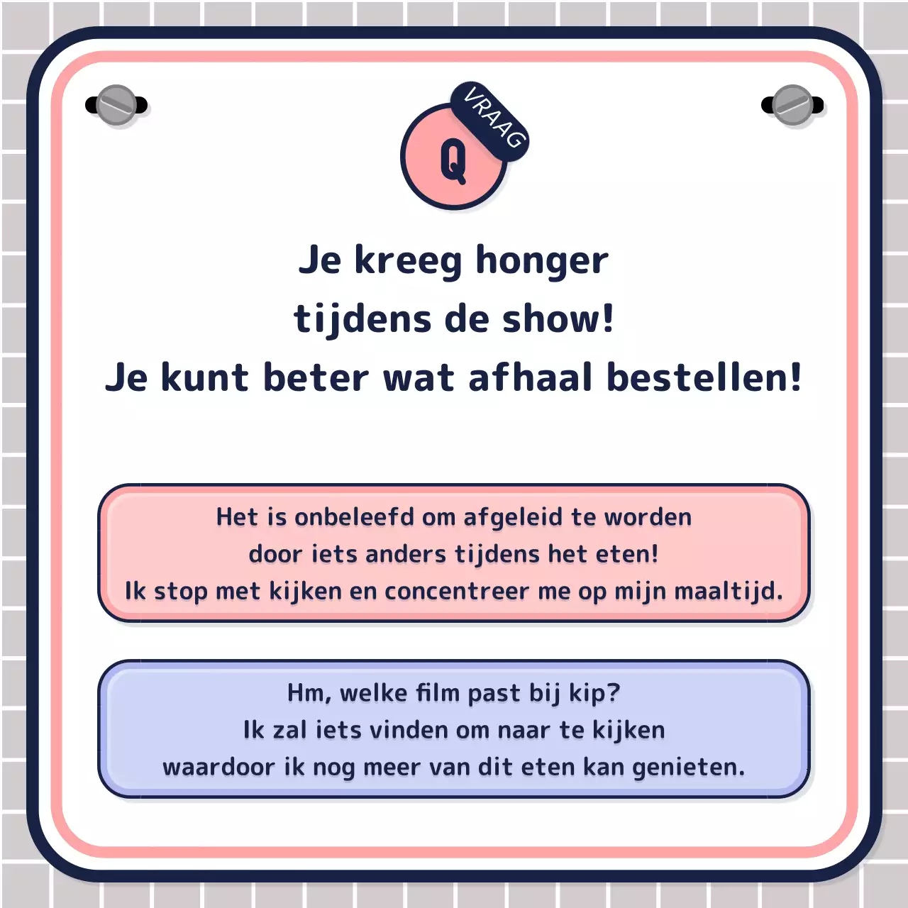 Eenvoudige tekstgestuurde quiztest in roze mauve navy