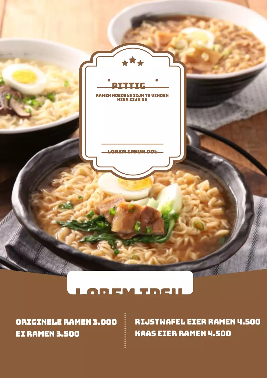 Ramen menu introductie flyer
